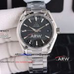 VS Factory Super Clone Omega Aqua Terra Black Dial Stainless Steel Watch 